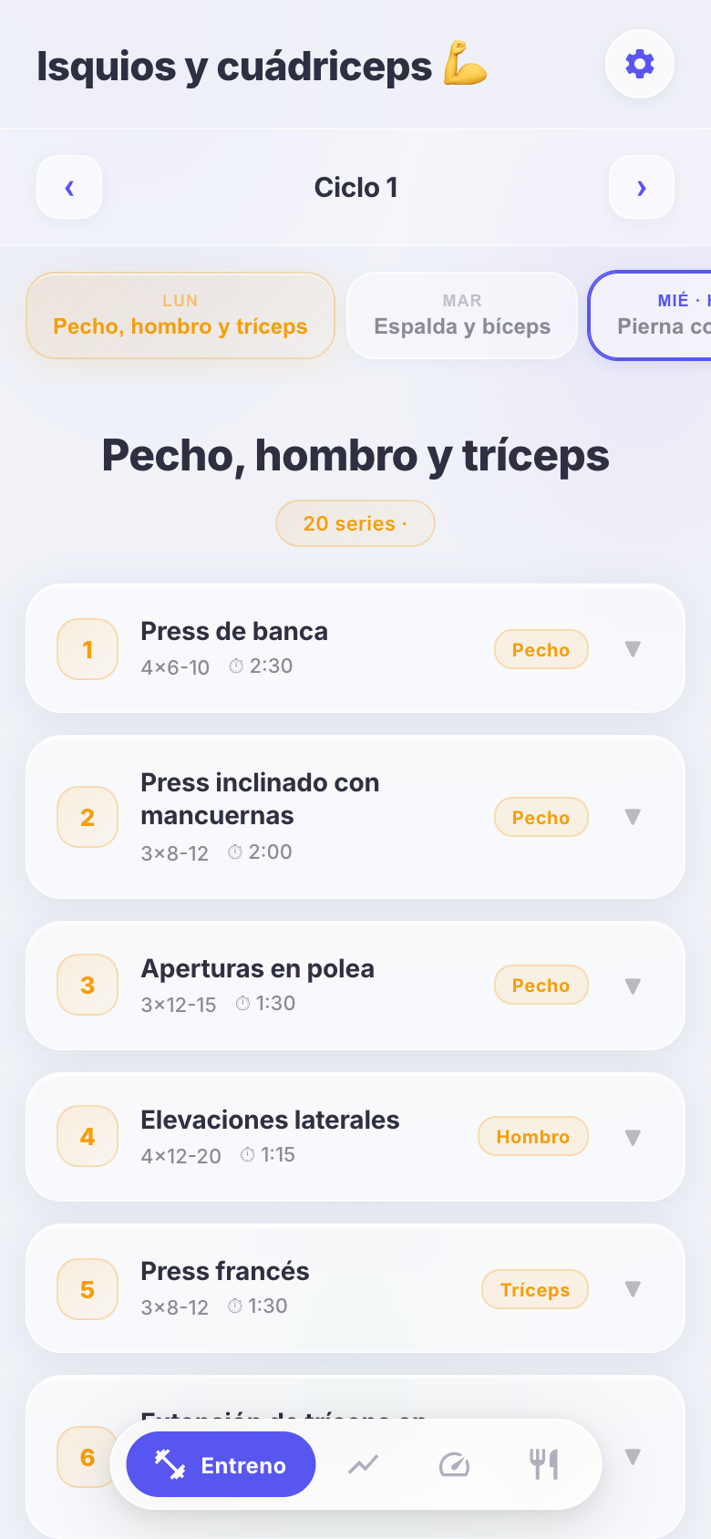 App de entrenamiento